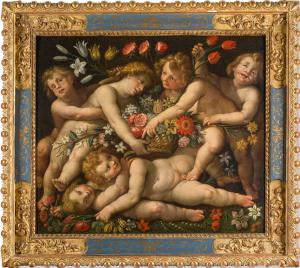 Giovanni Mauro Della Rovere known as Fiamminghino (Milan 1575-1640), Putti playing with flowers SOLD